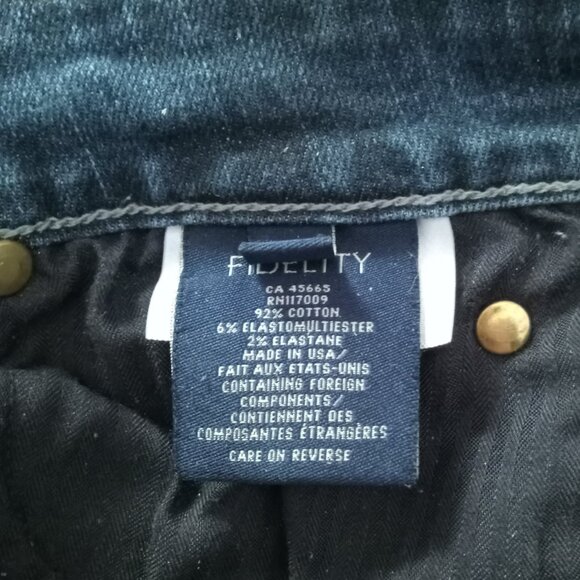 Fidelity Medium Rise Blue Jeans Size 31 - Picture 5 of 5